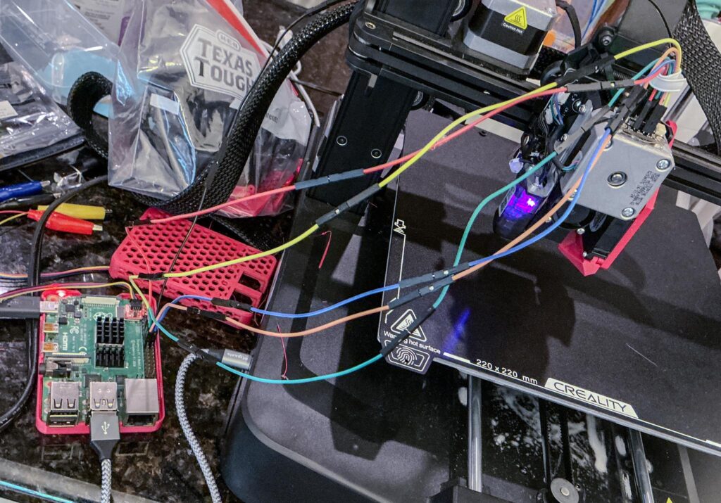 ADXL345 connected over long wires to a Raspberry Pi